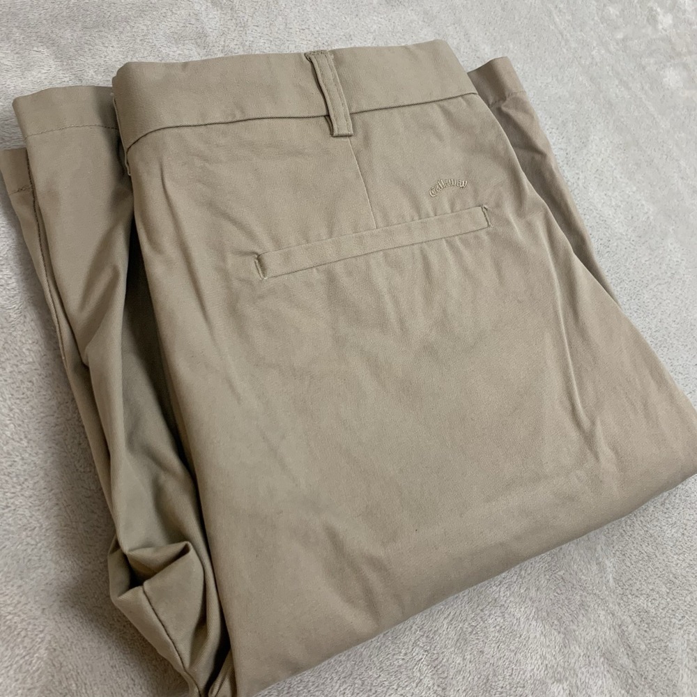 Callaway C-Tech Shorts Mens 34* Beige Golf Pleated Cotton Casual Pockets Outdoor